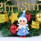 WULEEUPER Tiny Baby Elf Doll | Christmas Miniature Elf Decoration | Newborn Gift | Baby Grow Girl and Boy Elf Dolls (Blue Dress)