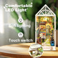 Strucwood Garden Book Nook With Led Lights Diy Miniature House Kit 3D Wooden Puzzle Bookend Booknook Bookshelf Decoration Gift F