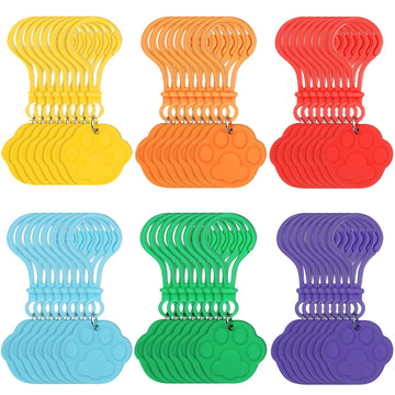 Jadive 48 Pcs Paw Print Puppy Party Supplies Keychains Kids Birthday Favors Cute Dog Paw Ornament Toy Pendant For Christmas Boy Girl Gift Souvenirs Reward Treat Goodie Bag Fillers