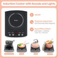 CUTE STONE Play Kitchen Accessories Set, Kids Cooking Toys Set with Play Pots and Pans, Electronic Induction Cooktop with Sound