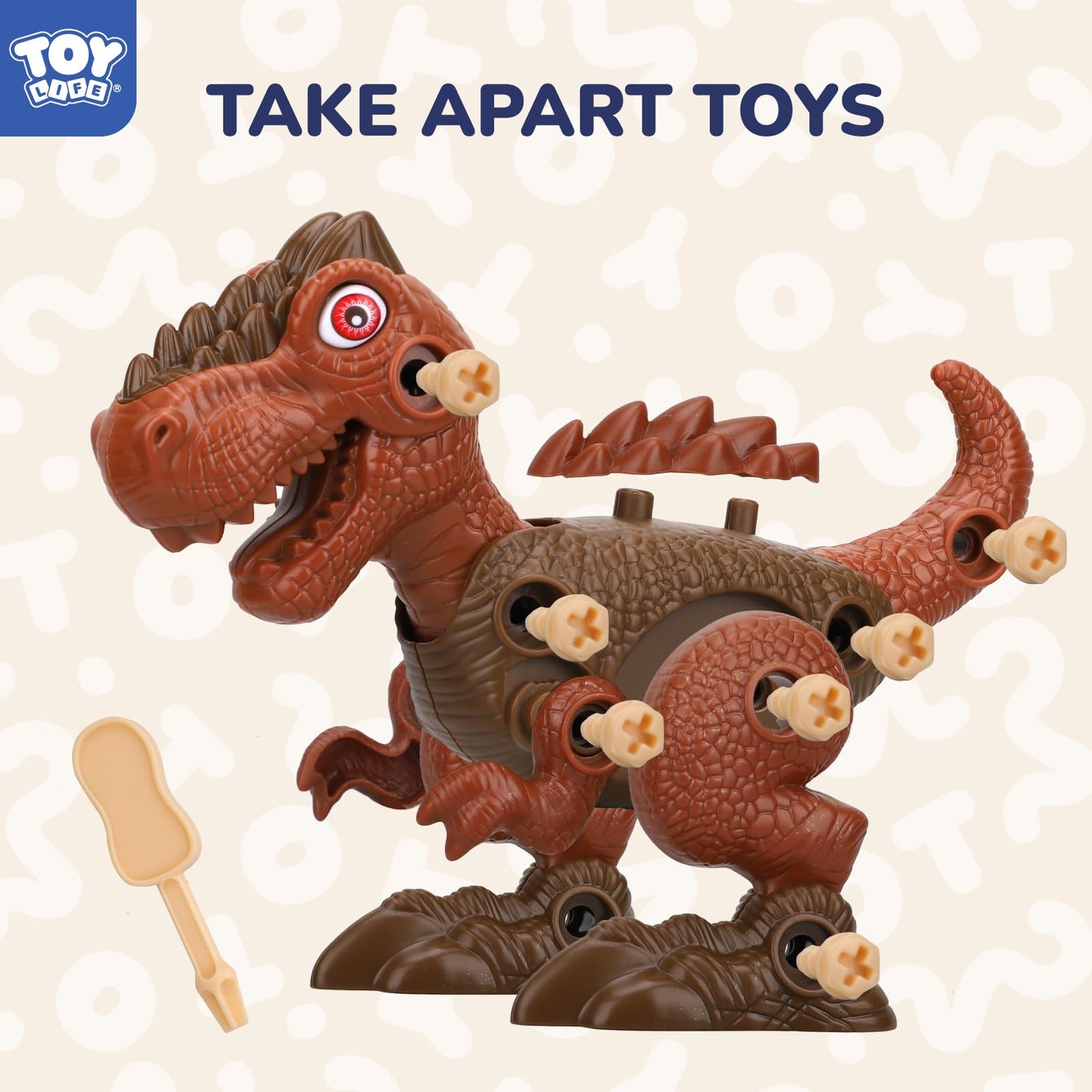 TOY Life 3-Pack Take Apart Dinosaur Toys for Kids 3 5 7 Kids Dinosaur Toys with Electric Drill Dinosaur Birthday Gifts Take Apar