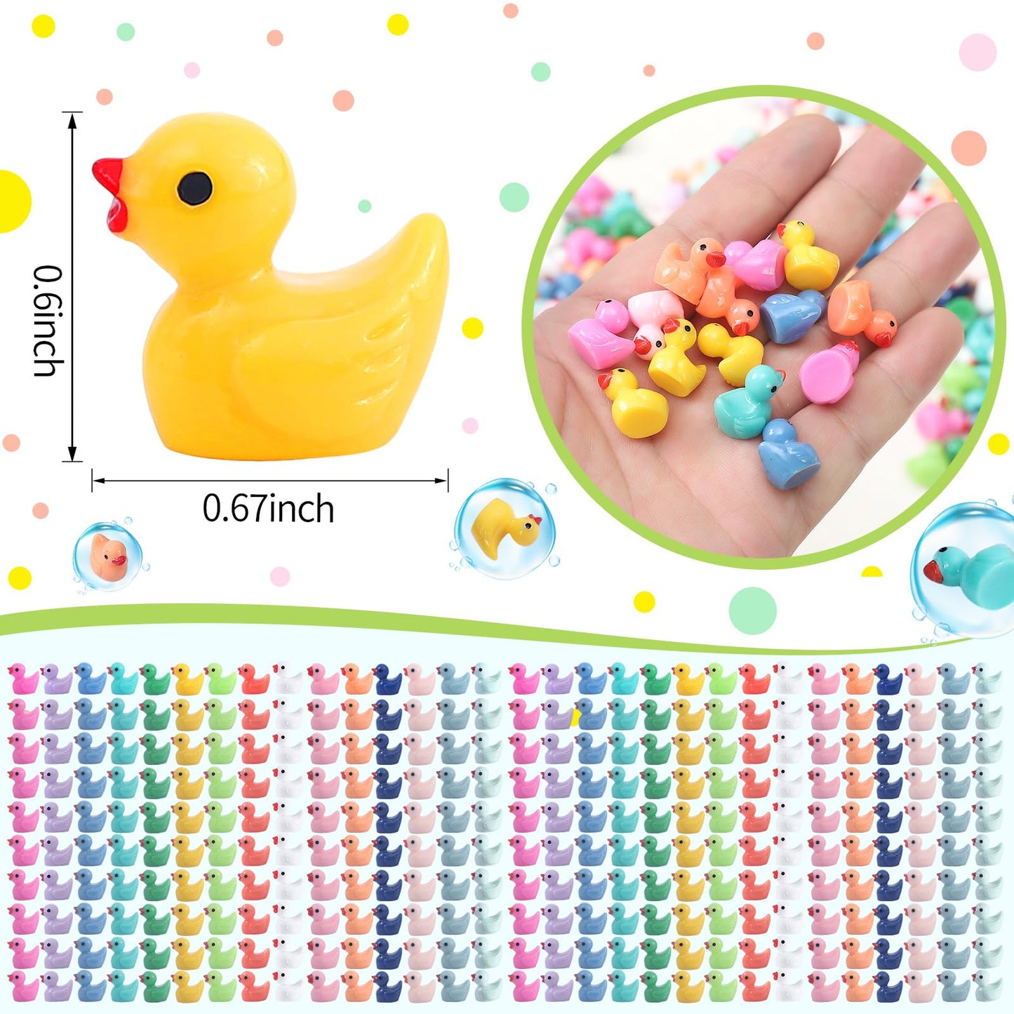 Cozywhimsy Mini Ducks 300 Pack Tiny Duck Figurines Bulk For Miniature Dollhouse Decor Accessories Garden Aquarium Potted Ornamen
