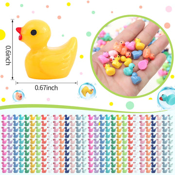 Cozywhimsy Mini Ducks 300 Pack Tiny Duck Figurines Bulk For Miniature Dollhouse Decor Accessories Garden Aquarium Potted Ornamen