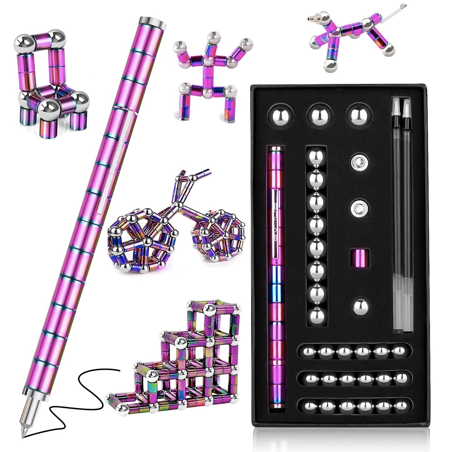 Machohome Fidget Pen Gifts Magnetic Pen Fidget Toys For Adults Teenage Girls Boys Adults,Toy Pen Decompression Toy Magnet Pen,Mu