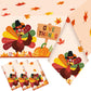 Thanksgiving Tablecloth 3 Pcs Fall Table cloths Rectangle Maple Leaf Pumpkin Turkey Table cloth Autumn Tablecover for Thanksgivi