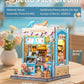 CUTEBEE Book Nook Kit  DIY Miniature House Kits for mature-themed and Teens  Dollhouse Booknook Tiny House  Bookshelf 3D Wooden Puzzle  DIY Craft Gifts for Family and Friends (Bella's Ice Cream)