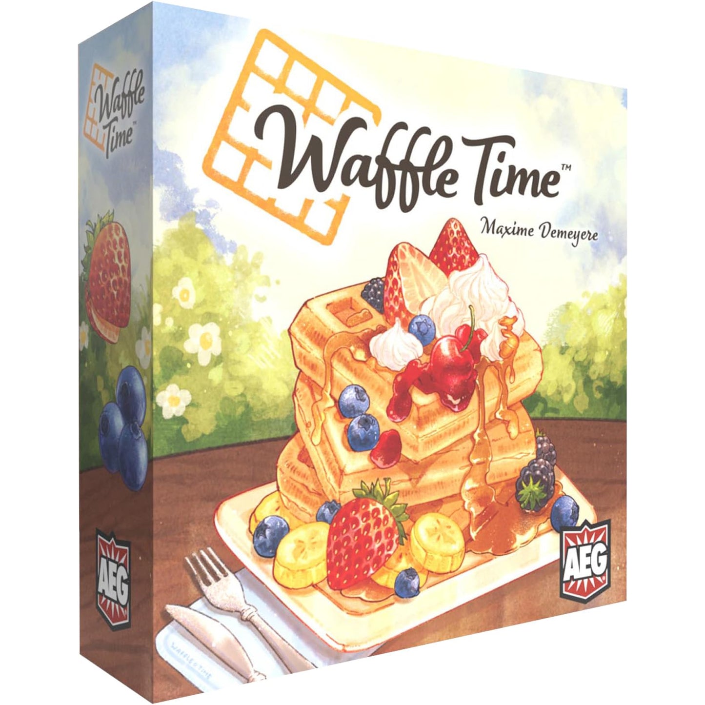 AEG Waffle Time | Draft Fruit Toppings & Whipped Cream, Create Patterns Spread Syrup | Abstract Strategy Breakfast Board Game | 