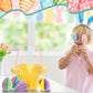 Chiisong 6 Pcs Easter Eggs Basket Set Paper Honeycomb Eggs Easter Buckets with Handle Magnetic Easter Party Decoration for Hunt