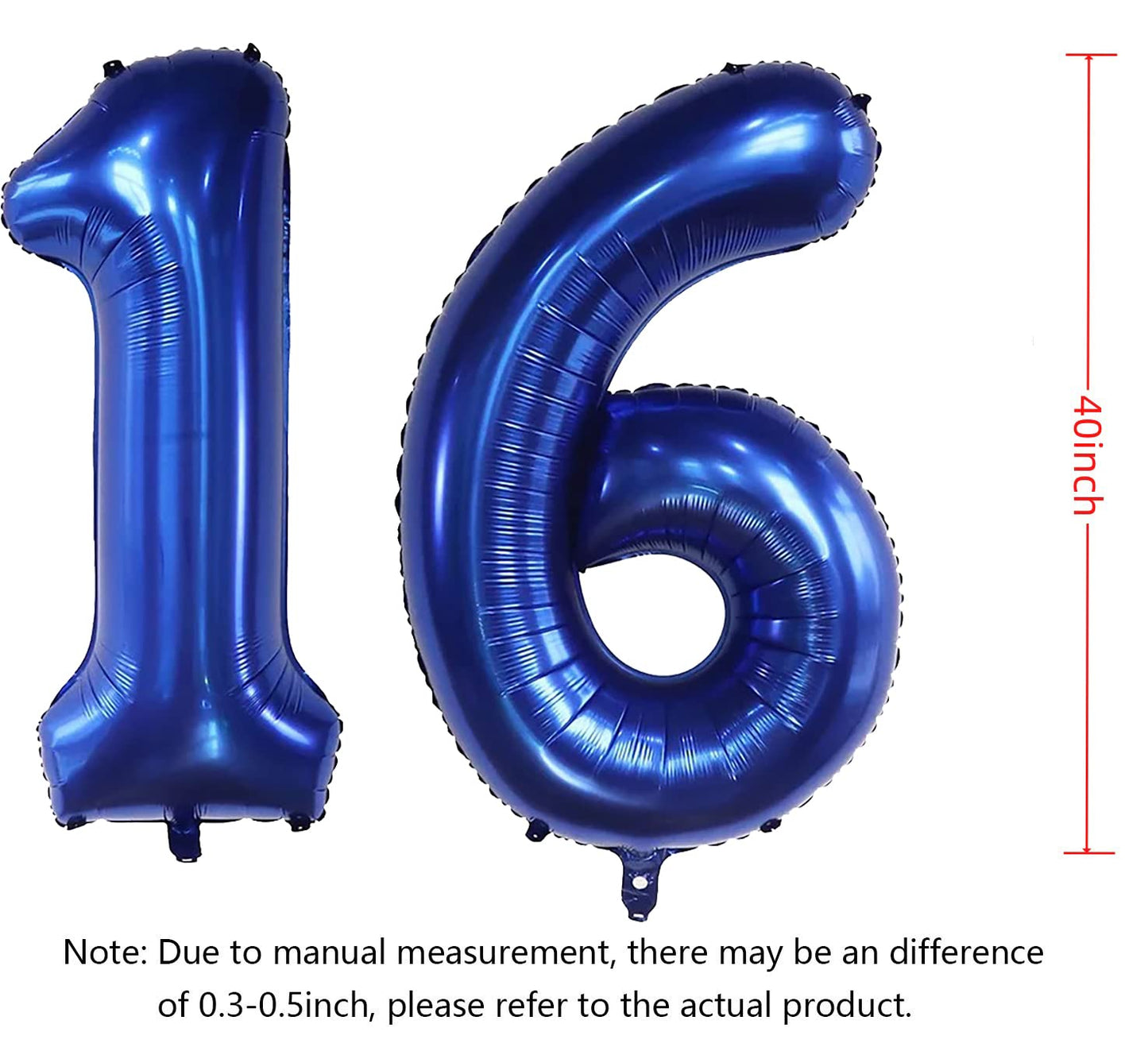 40Inch 16 Balloon Numbers Navy Blue Number 16 Balloons Self-Sealing For Birthday Party Decorations And Supplies Anniversary Part