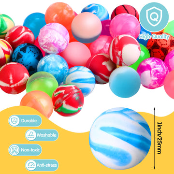 PullCrease 200 Pieces Bouncy Balls in Bulk 25 Mm/ 1 Inch Rubber High Bouncing Balls for Kids Colorful Bouncy Ornament for Kids P