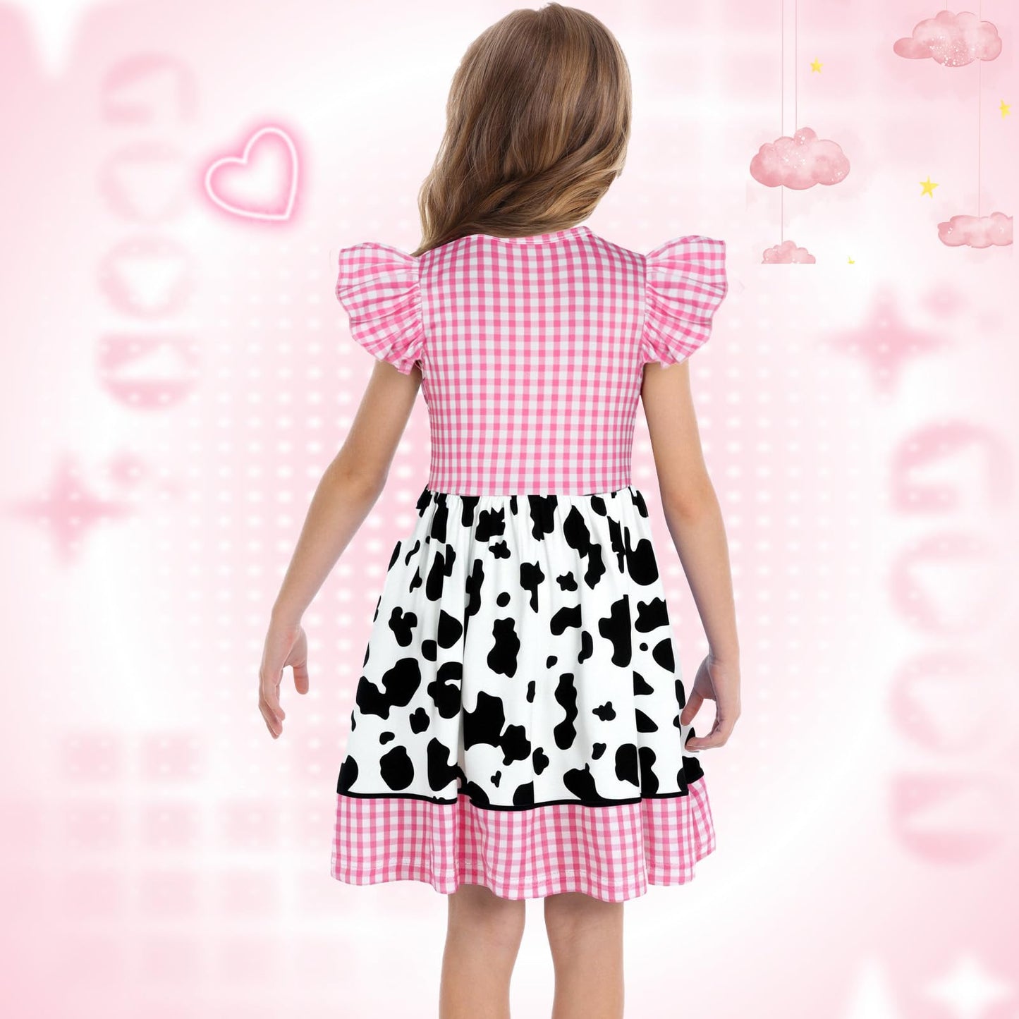 Eledobby Cowgirls Costume for Girls Princess Dress Up Halloween Outfit Birthday Party Clothes 6-7Years