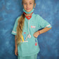 Lontakids Kids Animal Doctor Role Play Costume Veterinarian Pretend Play Dress Up Set With Medical Kit (3-6 Years, Light Green)
