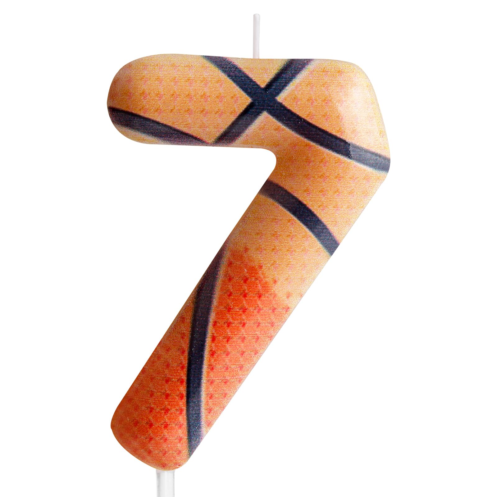 Zi Lan Basketball 7th Birthday Candle Brown Basketball Themed Cake Candles Happy Birthday Party Cake Topper for Boy Girl Kid Spo