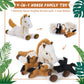 Tezituor 4Pcs Horse Stuffed Animal Set  Large Stuffed Mommy Horse with 4 Babies Pony Toys  Brown Stuffed Pony Plush Pillow for Boys Girls  21inch