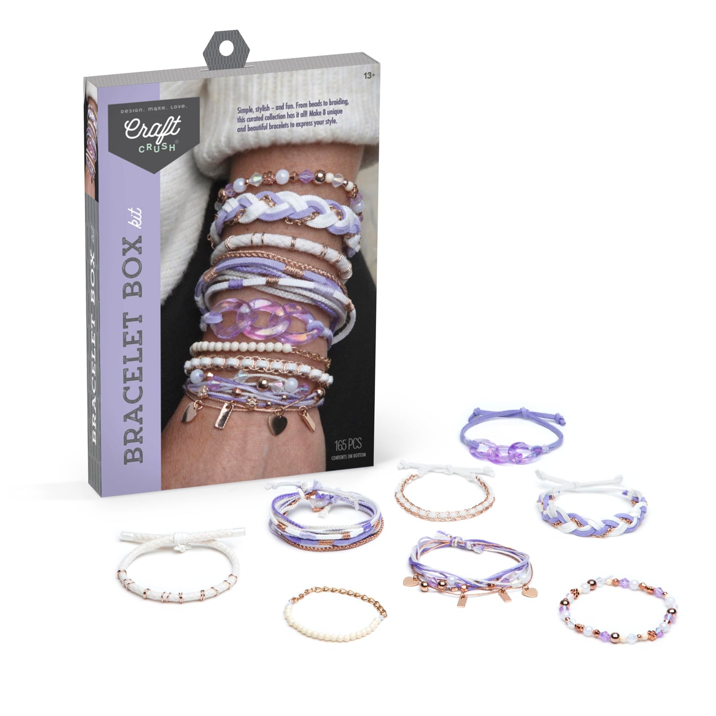 Craft Crush Bracelet Making Kit (Lilac) - Friendship Bracelet Maker Set - Diy Craft & Jewelry Making Kit For Kids, Teens, Tweens