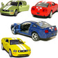 Set of 4: 5'' 2006 Ford Mustang GT with Stripes 1:38 Scale (Blue/Green/Red/Yellow) by Kinsmart