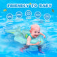 No Flip Over Baby Pool Float With Canopy Upf50+ Sun Protection, Inflatable Float With Sponge Safety Support Bottom, Fun Gifts Water Toys Accessories Baby Swim Floats For Pool 3-36 Months