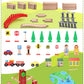 Sainsmart Jr. Wooden Train Set For Toddler, Double-Side Wood Train Track With 4 Trains Fits Brio, Thomas, Melissa And Doug, Toy Railway Kit For Kids Ages 3+