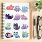 50Pcs Cartoon Rainbow Starry Sky Cat Stickers For Kids, Cartoon Theme Stickers, Vinyl Waterproof Stickers For Adults Funny Decals Stickers For Water Bottle Gifts Stuff For Computer Laptop (Cat)