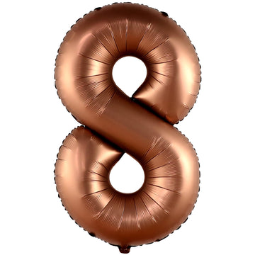 Giant, Coffee Brown 8 Balloon Number - 40 Inch, Brown 8 Birthday Balloon | 8Th Birthday Decorations For Boy, Girls | Safari Theme Party Decorations | 8 Year Old Balloon For 8Th Birthday Party Supplies