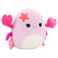 Squishmallows 5-Inch Cailey The Crab Plush Toy - Soft Pink Stuffed Animal - Collectible Easter Basket Stuffer - Model SQCR04993