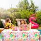 3Pcs Pool Party Supplies Summer Pool Party Tablecloth, Pink Flamingo Pool Table Cover For Summer Beach Birthday Decorations Trop