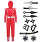 Spooktacular Creations Halloween Ninja Costume  Red Ninja Outfit Set for Kids  Halloween Costumes with Accessories for Boys Dress Up and Role Play Party (Large  10-12 yrs)