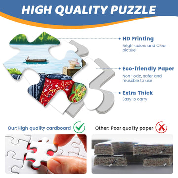 300 Pieces Puzzles For Adults | Holiday Room Jigsaw Puzzles 300 Piece For Children Adults Seniors | Sturdy,Safe Large Piece Puzzle | Engaging & Educational Toys Great Gift For Boys Girls 20.5 X 15 In