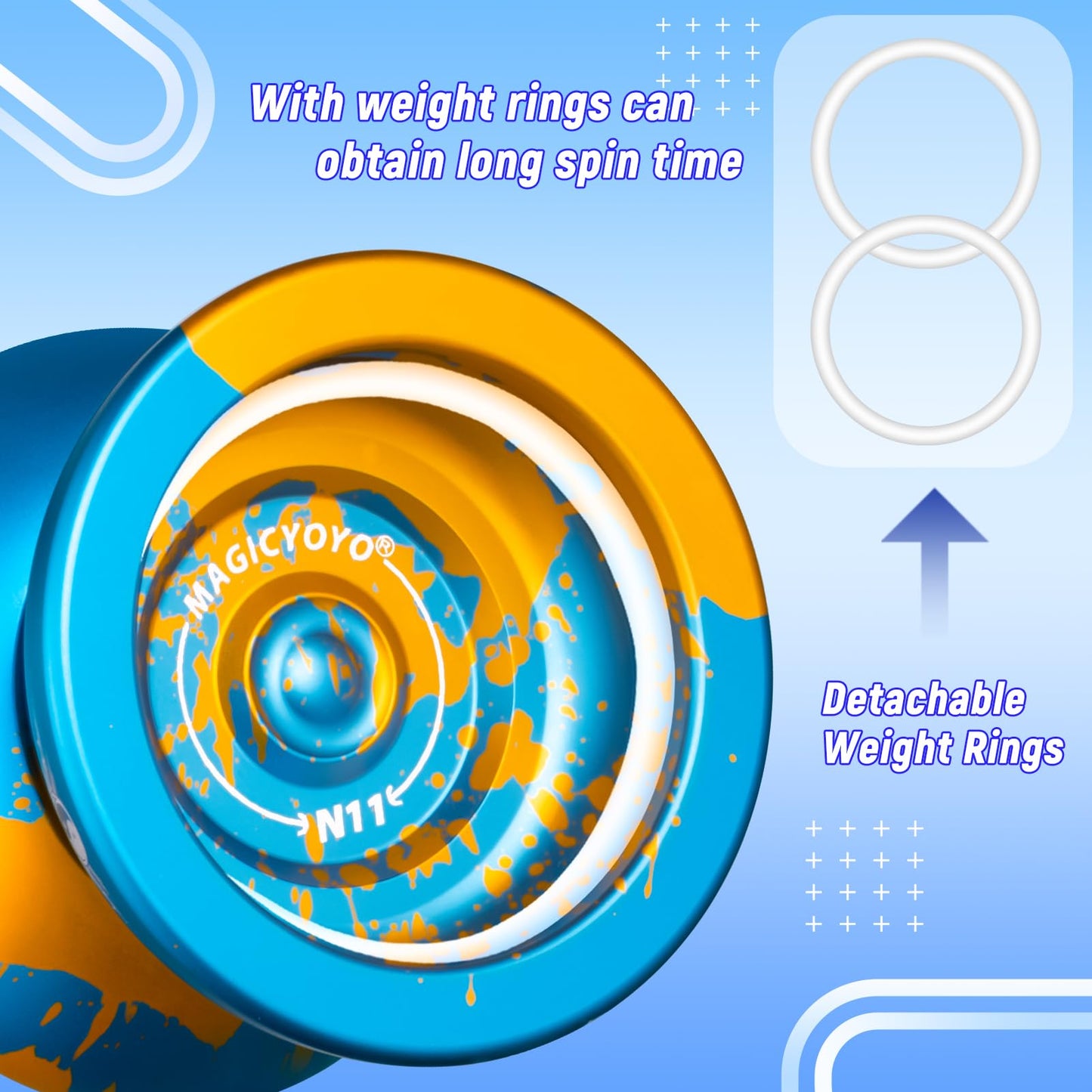 Magicyoyo Dual Purpose Yoyo N11 Responsive Yoyo For Kids 8-12 Or Above, Professional Unresponsive Yoyo With Unresponsive Bearing