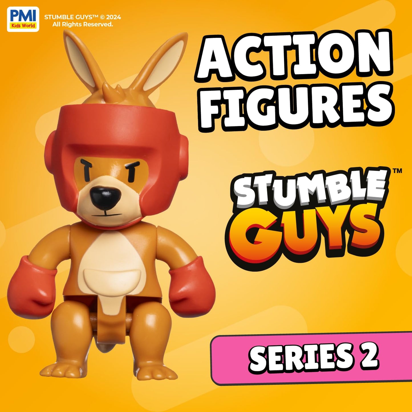 Stumble Guys Series 2 | Articulated Action Figure - 4.5 Collectible Toy | 1-Pack Window Display Box with Hidden Stickers | 4 Unique Characters to Collect (Boxing Roo)