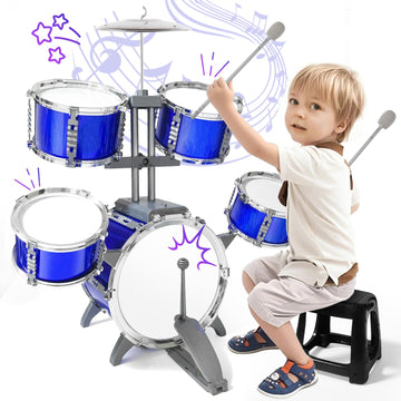 Toddlers Drum Set For Kids, Kids Drum Set Kit Musical Toys For 4 5 6 7 Year Old Birthday Gifts, Jazz Drum Set For Kids 3-5 Music