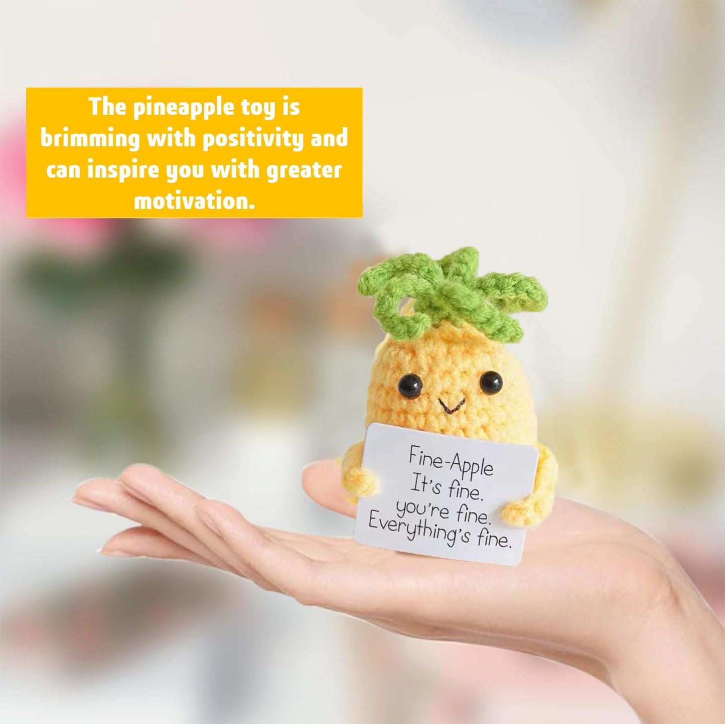 Aabxx Funny Mini Positive Potato,3In Cute Crochet Doll With Positive Card,Soft Wool Knitting Toy Decoration Encouragement Suppor