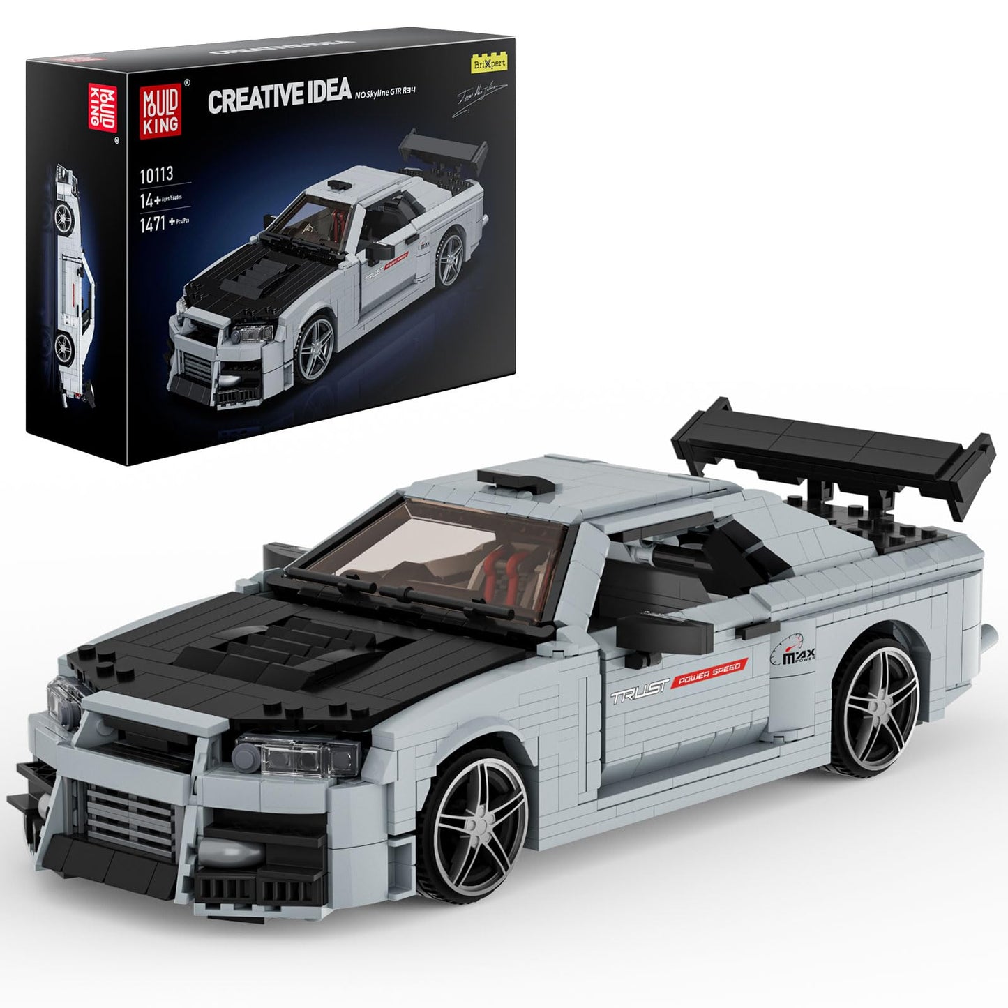 Mould King Car Building Sets, 1:12 Scale Sports Car Model, 10113 Collectible Speed Champion Cars Building Kits, Build And Display Car Set For Adults Boys Kids Aged 14+ (1471 Pieces)