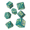 Q WORKSHOP Polaris RPG Turquoise & Light Yellow Dice Set 7 Polyhedral Pieces 3D6 + 3D10 + D20
