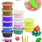 Firstly Air Dry Clay, 12 Colours Modelling Clay For Kids, Modeling Clay & Dough 4 Colorful Moulds, 2 Tools, Soft & Stretchable D