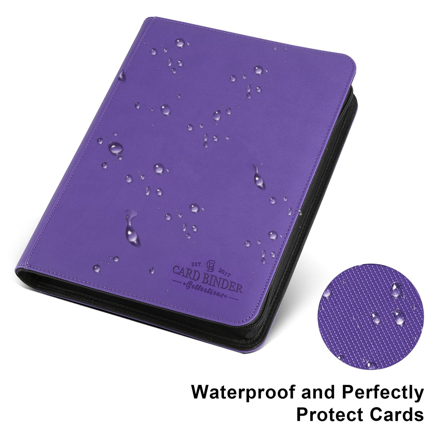 Trading Card Binder 16 Pocket  Foalgo PU Cover Card Binder for 1000+ Cards  enhanced Trading Card Holder Folders  Double Sided Pocket Card Album for MTG  TCG (Purple)