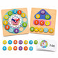 Littlemind 2In1 Wooden Learning Clock & Number Puzzle Board For Kids 3+ Years | Montessori Math Learning Toy With Number Recog
