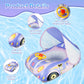 Baby Pool Float with Canopy: Baby Floats for Infants Toddler 6-48 Months Qoosea Swimming Floaties with UPF50+ Sun Protection & Toy Play Steering Wheel & Patch Kit (Purple)