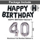 Naninuneno 40Th Black Silver Birthday Party Decorations For Men Women, Happy 40 Birthday Party Supplies With Black Happy Birthda