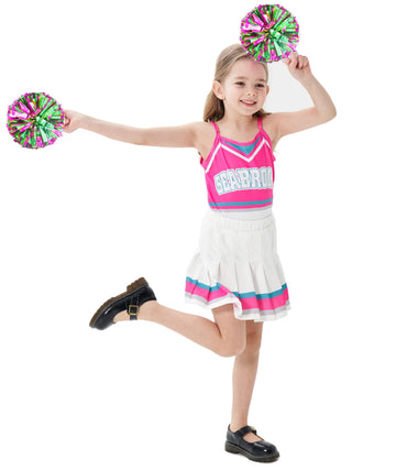 Matagami Kids Girls Cheerleader Costume For Birthday Halloween Party Cosplay 5T 6T Rose