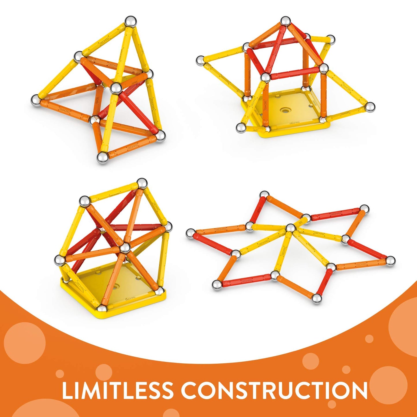 Geomag Magnetic Sticks And Balls Building Set | Stem & Educational Magnet Toys Made From 100% Recycled Plastic | Storage Box | C