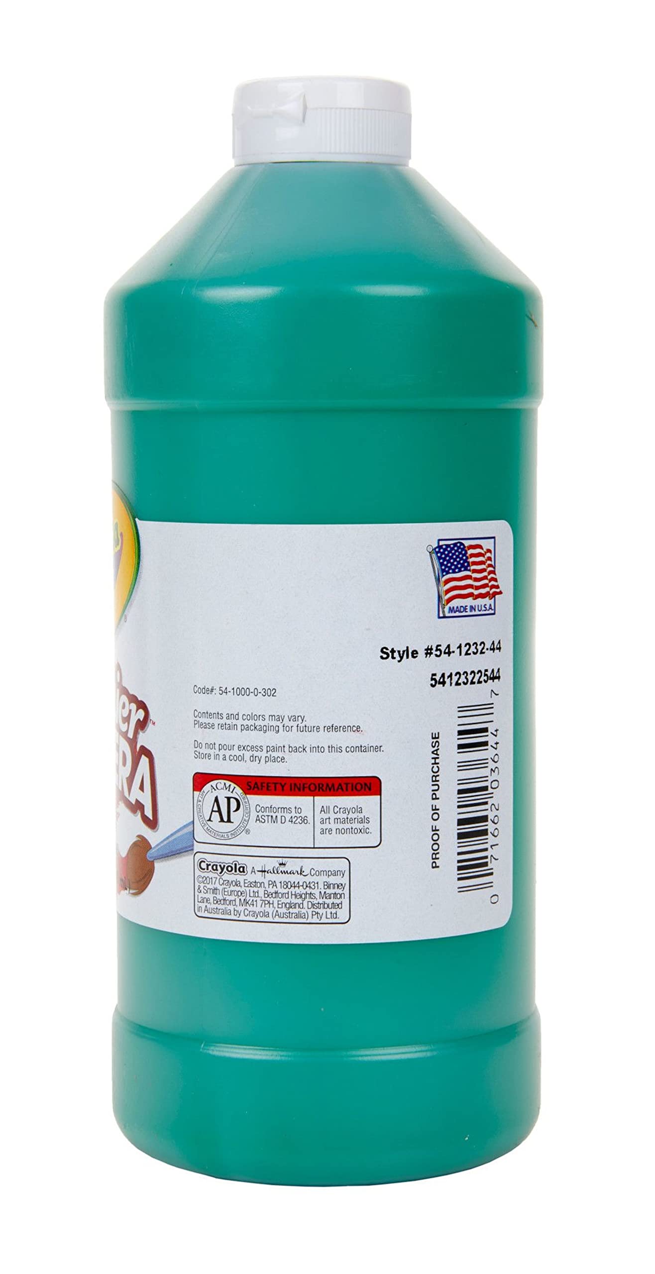 Crayola Tempera Paint, Green Kids Paint, 32 oz, School Painting Supplies, Gifts for Kids, 3, 4, 5, 6