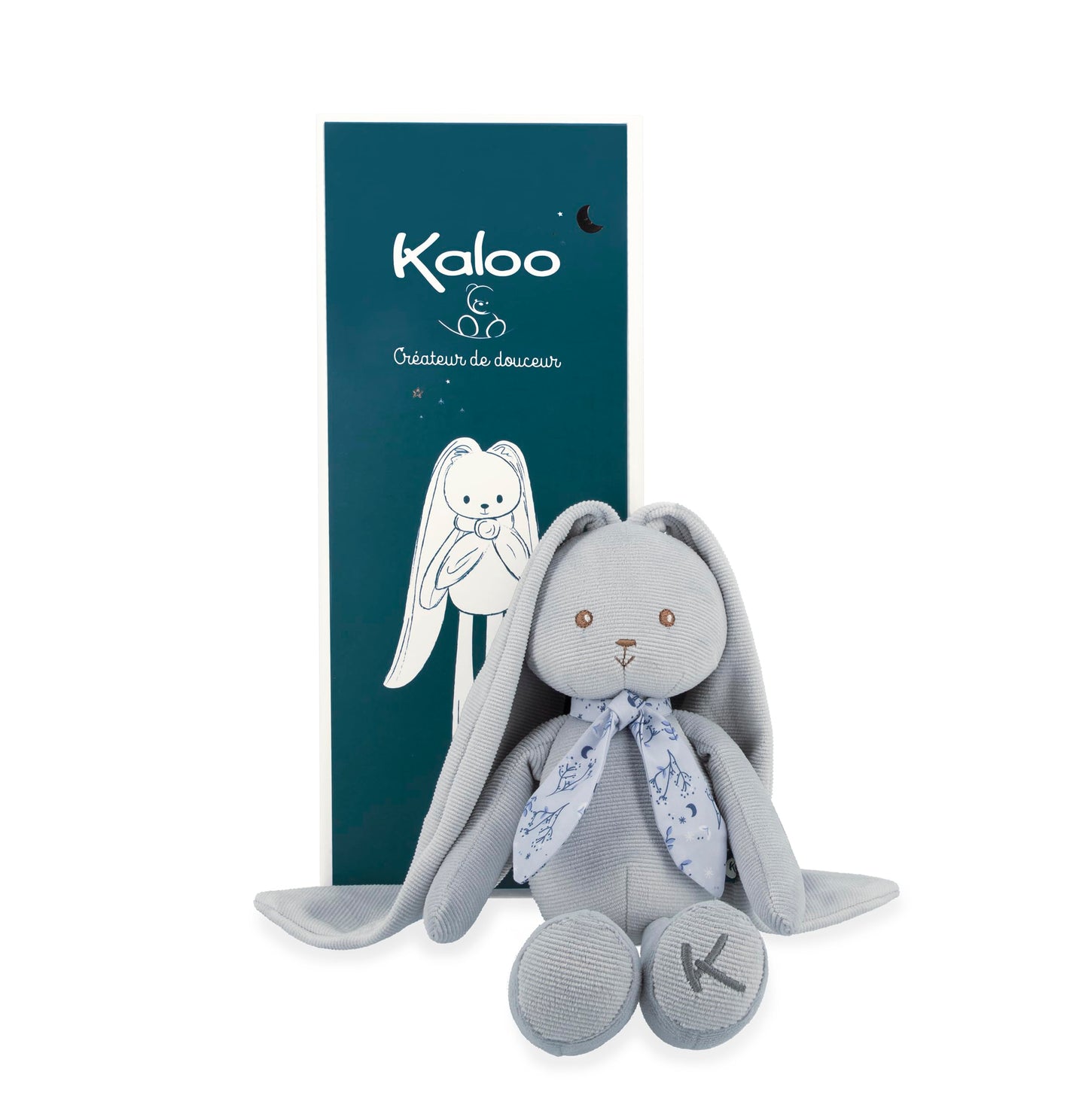 Kaloo Lapinoo My First Friend Corduroy Rabbit - Machine Washable - 13.75    Tall in Gift Box - Blue Ages 0+ - K969944