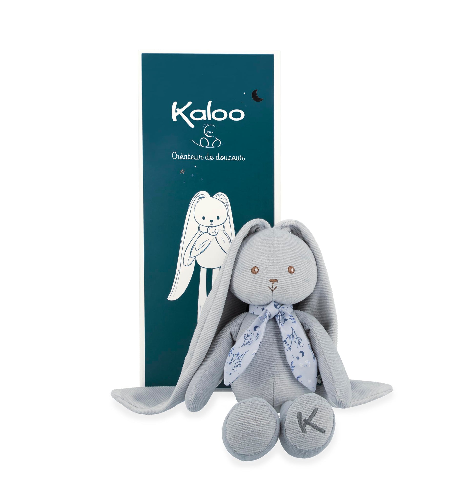 Kaloo Lapinoo My First Friend Corduroy Rabbit - Machine Washable - 13.75    Tall in Gift Box - Blue Ages 0+ - K969944