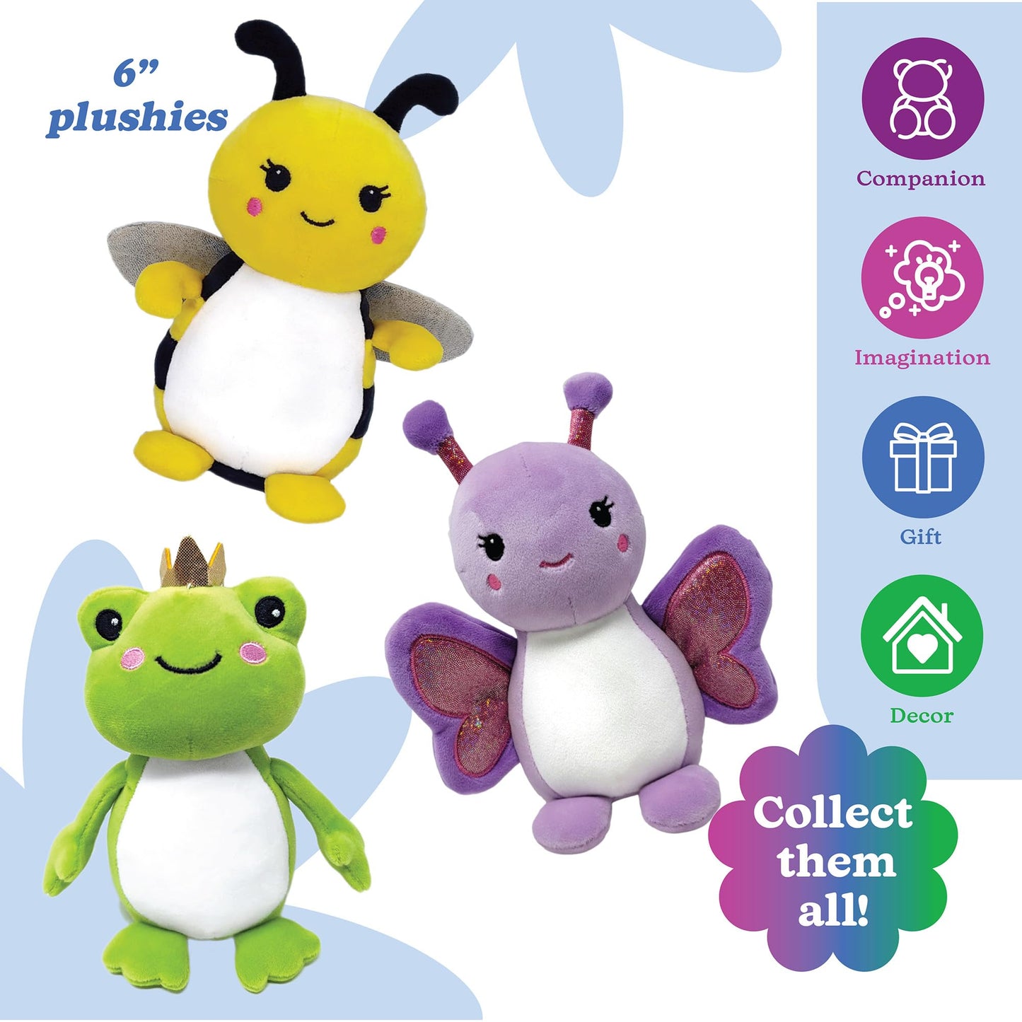 PLUSHOLOGY Squishy Bumblebee Stuffed Animal; Ultra Soft and Cuddly Plush Toy for Kids 3 Years Old to mature-themeds; Child-Safe Embroidered Eyes adds a Unique Aesthetic; (6 Tall)