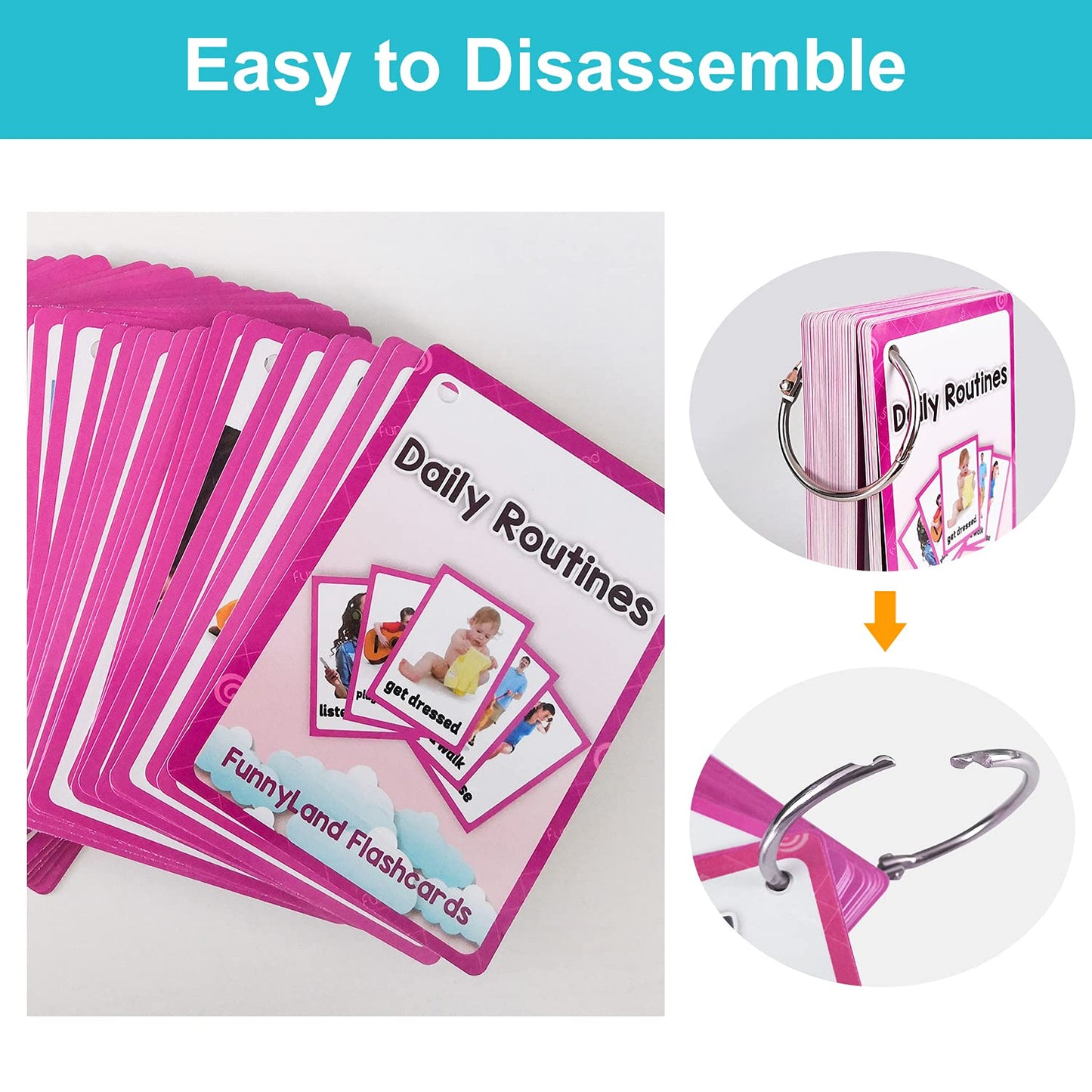 Lilias Daily Routines Flash Cards, Toddler Learning Toys, Preschool Learning Toys, Homeschool Supplies, Learning Supplies For Kindergarten, 4.3 X 3.14 Inch, 45 Cards In Set