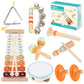 Ranqibo Musical Instruments For Toddlers 1-3 - Eco-Friendly Wooden Percussion Set With Xylophone, Tambourine, And Maracas In Neu