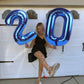 Navy Blue Number 20 Balloon 40 Inch, 20 Number Balloon, 20Th Navy Blue Birthday Decorations, 20 Year Old Girls Boys Blue Party S