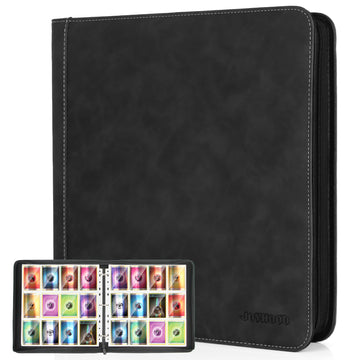 JoyHood Card Binder for Trading Card  Card Collection Binder with 12 Pocket - Hold Up to 960 Cards  Card Album Holder compatible with TCG/PM/MTG/OPCG/YGO Card (Black  12 Pockets)