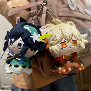Genshin Impact Plush Toys Venti Zhongli Kazuha Xiao Plush Toy, Keychain Anime Figure Soft Stuffed Gift For Game Fans(Raiden Shogun)